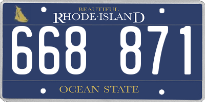 RI license plate 668871