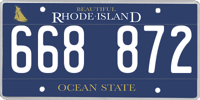 RI license plate 668872