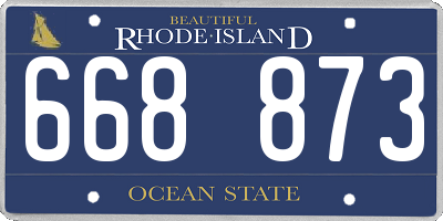 RI license plate 668873