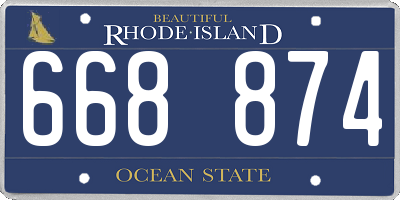 RI license plate 668874