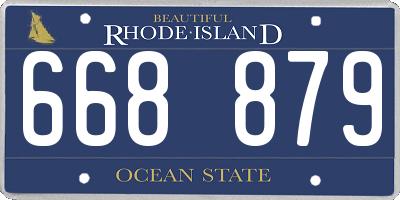 RI license plate 668879