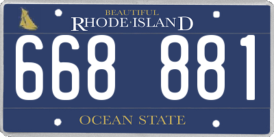 RI license plate 668881