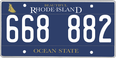 RI license plate 668882