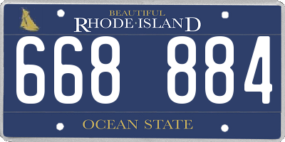 RI license plate 668884