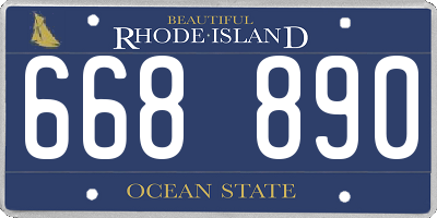 RI license plate 668890