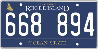 RI license plate 668894