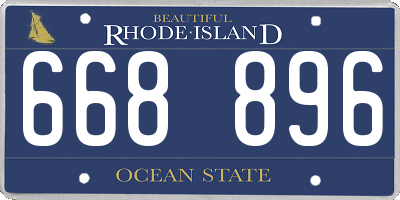RI license plate 668896