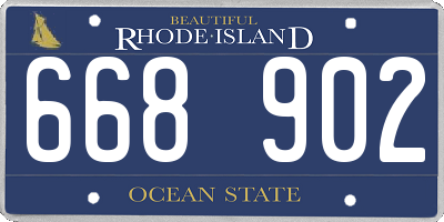 RI license plate 668902