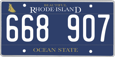 RI license plate 668907