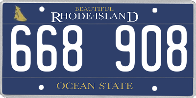 RI license plate 668908