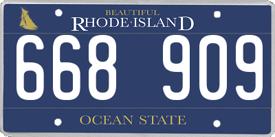 RI license plate 668909