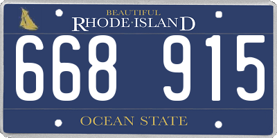 RI license plate 668915