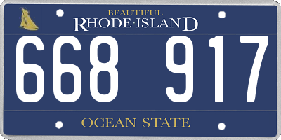 RI license plate 668917