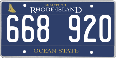 RI license plate 668920