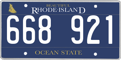 RI license plate 668921