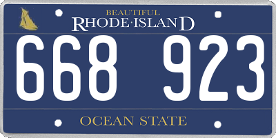 RI license plate 668923