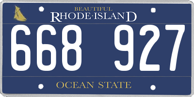 RI license plate 668927