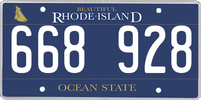 RI license plate 668928