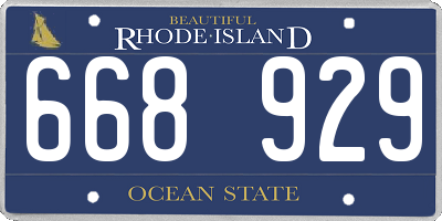 RI license plate 668929