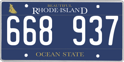 RI license plate 668937