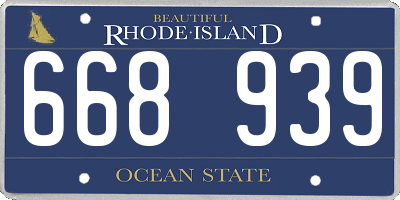 RI license plate 668939
