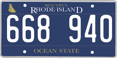 RI license plate 668940