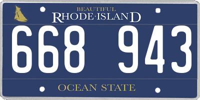 RI license plate 668943