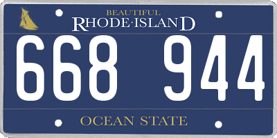 RI license plate 668944