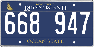 RI license plate 668947