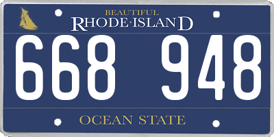 RI license plate 668948