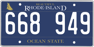 RI license plate 668949