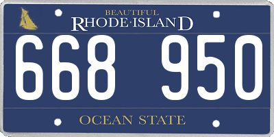 RI license plate 668950