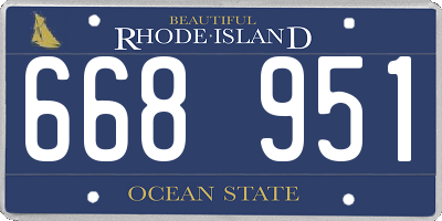 RI license plate 668951