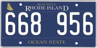RI license plate 668956