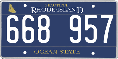 RI license plate 668957