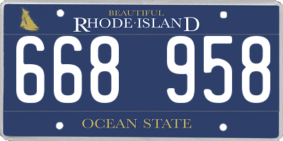 RI license plate 668958