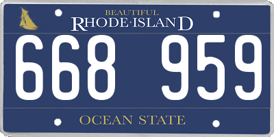 RI license plate 668959