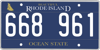 RI license plate 668961