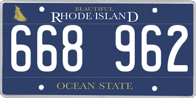 RI license plate 668962