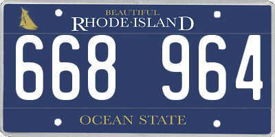 RI license plate 668964