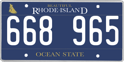 RI license plate 668965