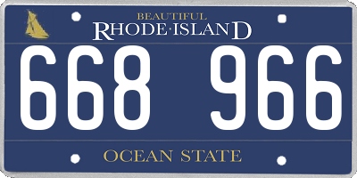 RI license plate 668966