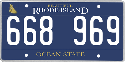 RI license plate 668969