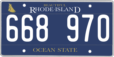 RI license plate 668970