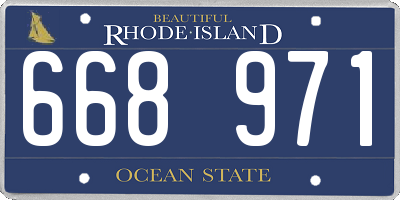 RI license plate 668971