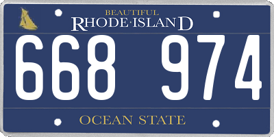 RI license plate 668974