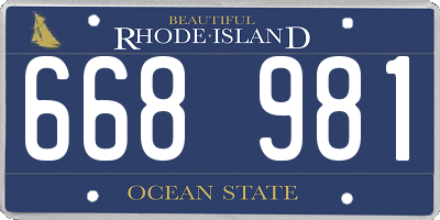 RI license plate 668981