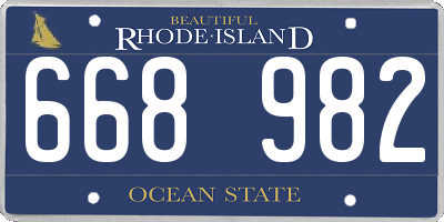 RI license plate 668982
