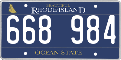 RI license plate 668984