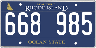 RI license plate 668985